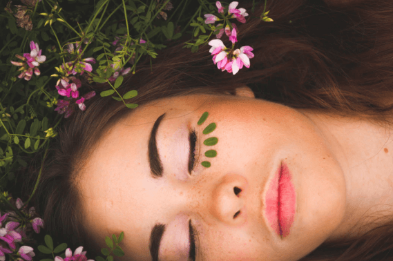 Girl with flower image