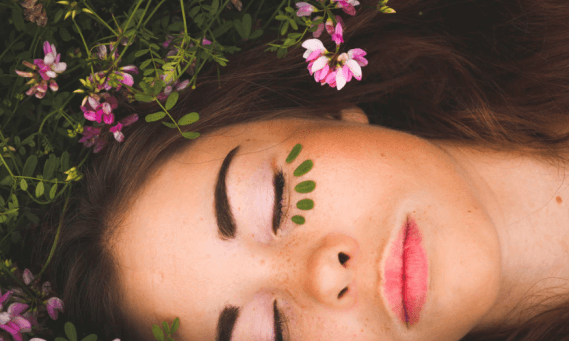 Girl with flower image