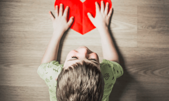 Child with heart image