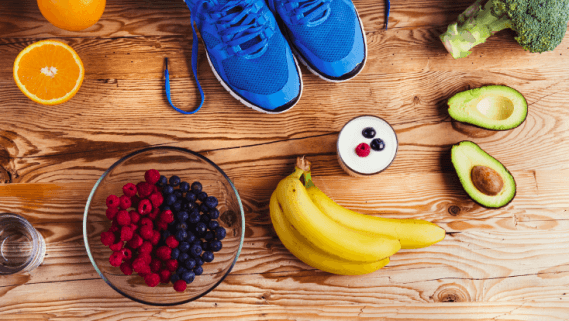 Shoes food and fruit image